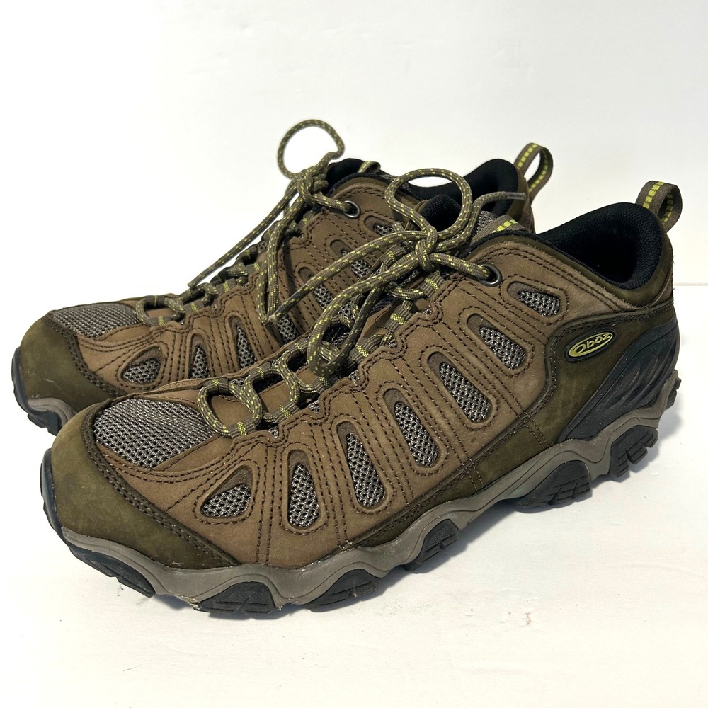 Oboz Sawtooth II Low Hiking Shoes WOMEN 11 W Brown Leather Trail Sneakers Rugged